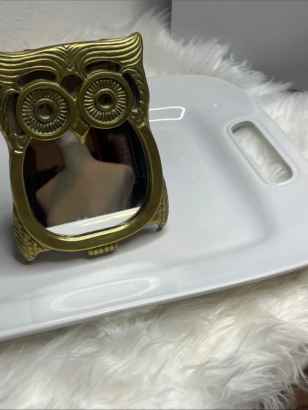 Gucci Brass Owl Mirror - Gold Tone